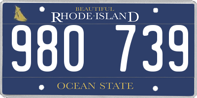 RI license plate 980739