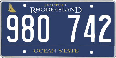 RI license plate 980742