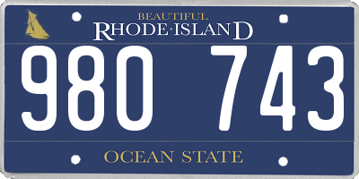 RI license plate 980743