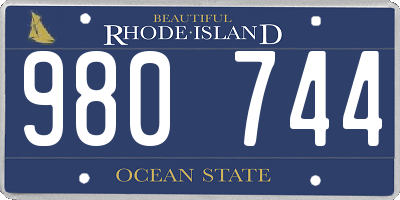 RI license plate 980744