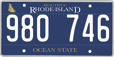 RI license plate 980746