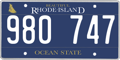 RI license plate 980747