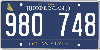 RI license plate 980748