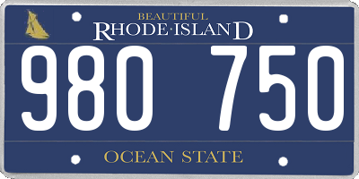 RI license plate 980750