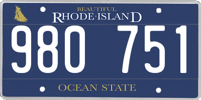 RI license plate 980751