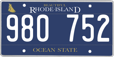 RI license plate 980752
