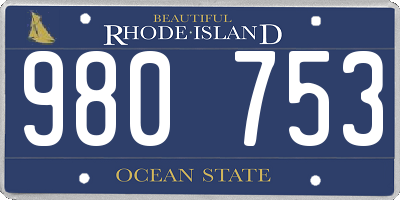 RI license plate 980753