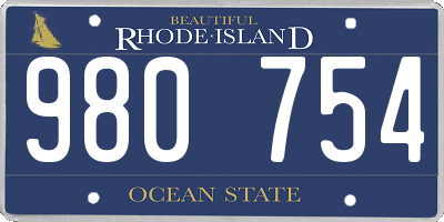 RI license plate 980754