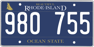 RI license plate 980755