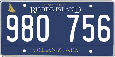 RI license plate 980756