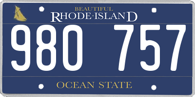 RI license plate 980757