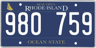 RI license plate 980759