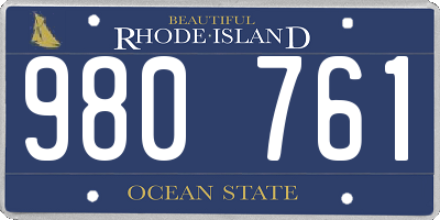 RI license plate 980761