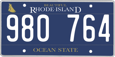 RI license plate 980764