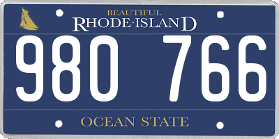 RI license plate 980766