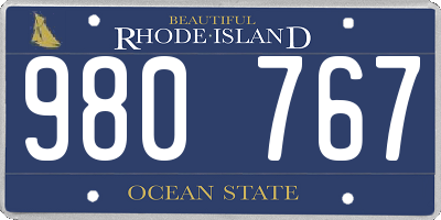 RI license plate 980767