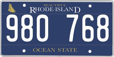 RI license plate 980768