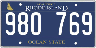 RI license plate 980769