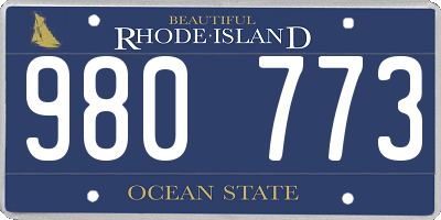 RI license plate 980773