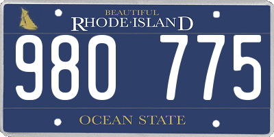RI license plate 980775