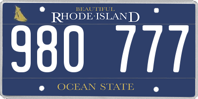 RI license plate 980777