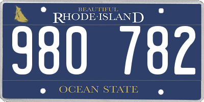 RI license plate 980782