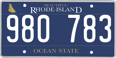 RI license plate 980783