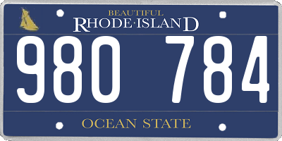 RI license plate 980784