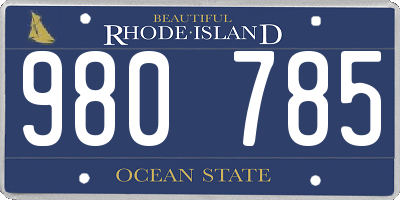 RI license plate 980785