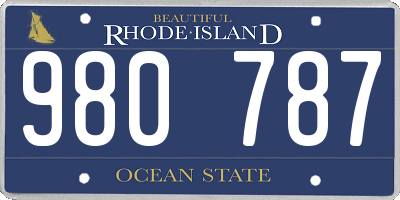 RI license plate 980787