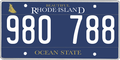 RI license plate 980788