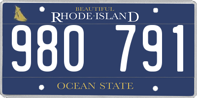 RI license plate 980791