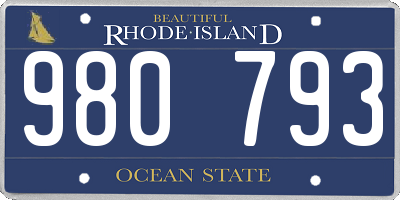 RI license plate 980793