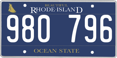 RI license plate 980796