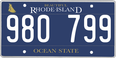 RI license plate 980799