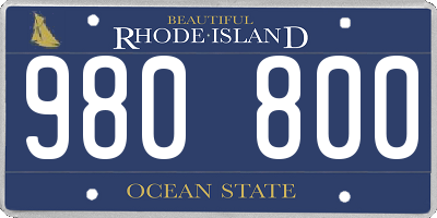RI license plate 980800