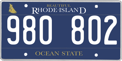 RI license plate 980802