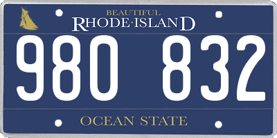 RI license plate 980832