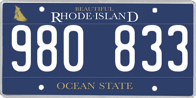 RI license plate 980833