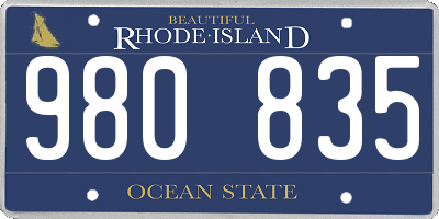 RI license plate 980835