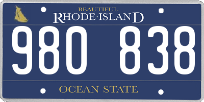RI license plate 980838