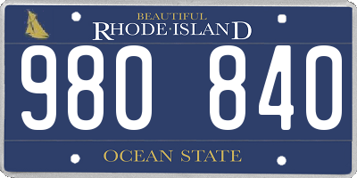 RI license plate 980840