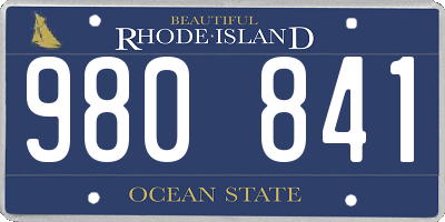RI license plate 980841