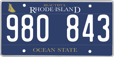 RI license plate 980843