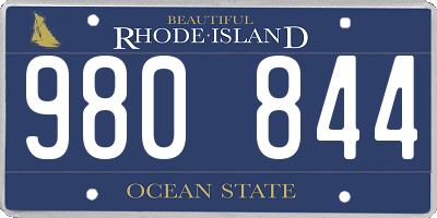 RI license plate 980844