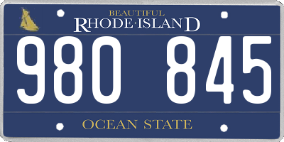 RI license plate 980845