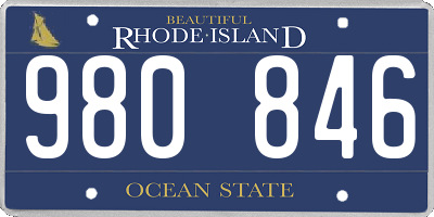 RI license plate 980846