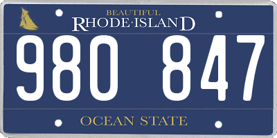 RI license plate 980847