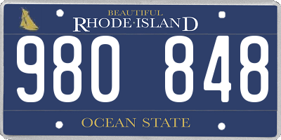 RI license plate 980848