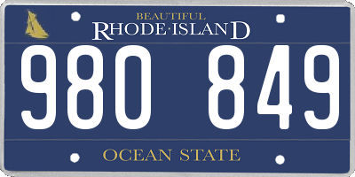 RI license plate 980849